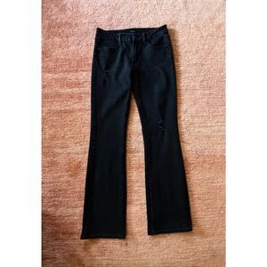 Special A Jeans Women’s Size M Black Bootcut Distressed Mid Rise